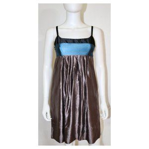 BCBG MAXAZRIA Pewter and Blue Party Cocktail Dress NWOT